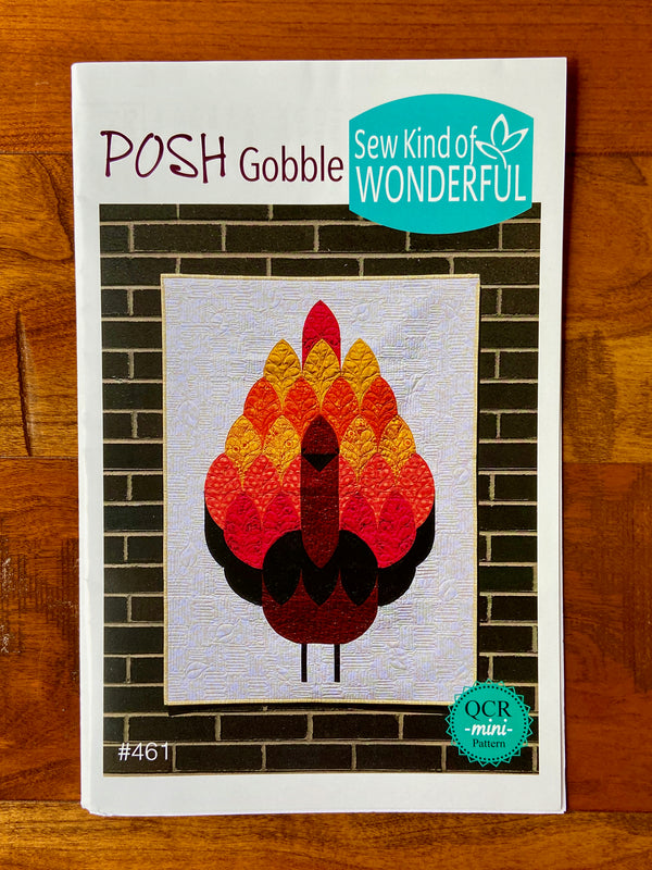 Posh Gobble Mini Quilt Pattern | Sew Kind of Wonderful | 28" x 38"