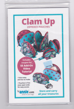 Clam Up | by Annie - Zipper Pouches Patterns | PBA275